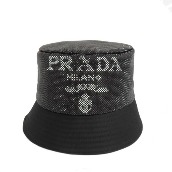 Prada Re-nylon Bucket Hat Black Studded Logo 2 Hc137 2 D0 S M Size main image 8
